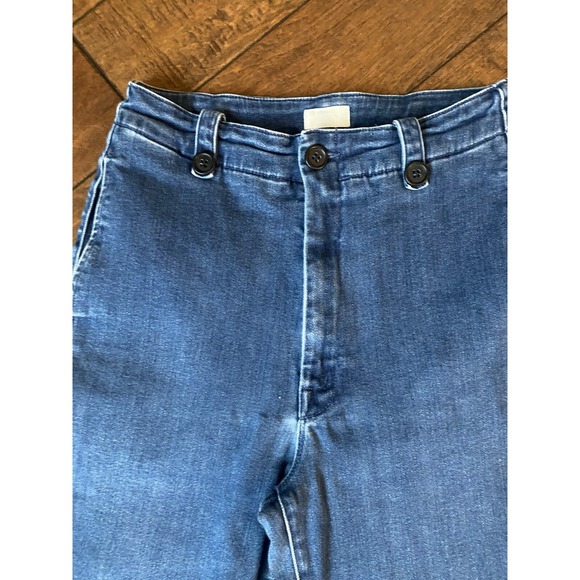 Mother Wide Crop Ankle Denim Blue Jeans  The Zipped Greaser Loop Women's Size 28 - Picture 2 of 8